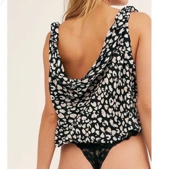 Free People Bare It All Bodysuit in Black Combo - Picture 2 of 2